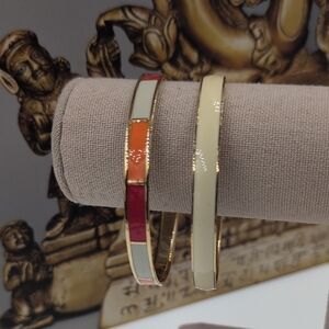 J. Crew Cream, Gold and Red Enamel Bracelets Bundle